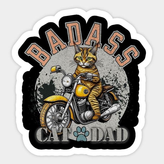 BadAzz Cat Dad Sticker by Jo Palmer
